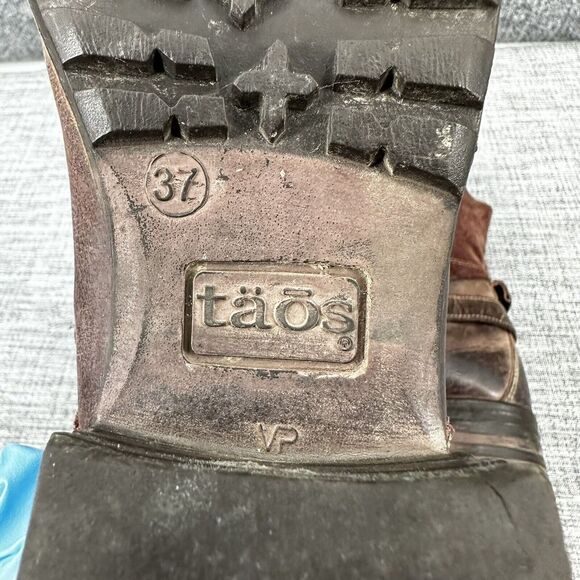 Taos Footwear Crave Combat Boots Womens Sz US 6.5 EU 37 Bordeaux Leather Lace Up - Picture 13 of 16